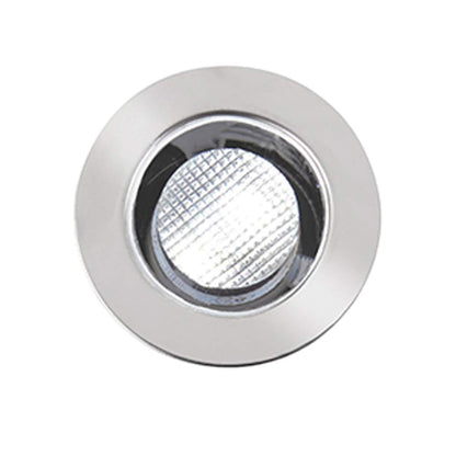 Pack of 10 x Saxby Ikon 30mm Round Polished Stainless Steel Bathroom IP67 Outdoor Recessed Garden Decking Daylight White LED Light Kit