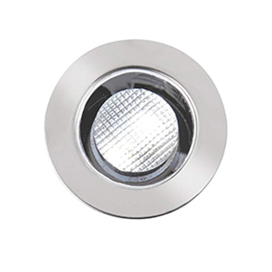 Pack of 10 x Saxby Ikon 30mm Round Polished Stainless Steel Bathroom IP67 Outdoor Recessed Garden Decking Daylight White LED Light Kit