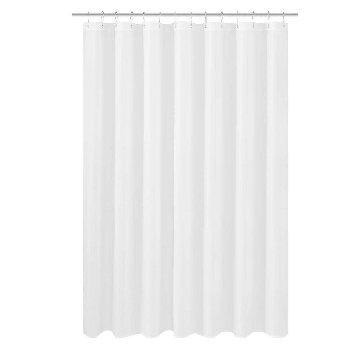 N&Y HOME Fabric Shower Curtain Liner Wide and Long 78 x 78 inches, Hotel Quality, Washable, Water Repellent, White Bathroom Curtains with Grommets,