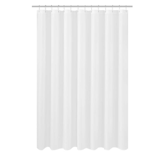 N&Y HOME Fabric Shower Curtain Liner Wide and Long 78 x 78 inches, Hotel Quality, Washable, Water Repellent, White Bathroom Curtains with Grommets,
