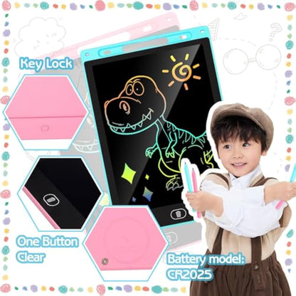 KTEBO® 2 Pack 10 Inch LCD Writing Tablet for Kids, Electronic Drawing Pad and Doodle Board for Ages 3-8, Birthday and Christmas Gifts for Boys and Girls, Back to School Supplies for Kids(Pink & Blue)