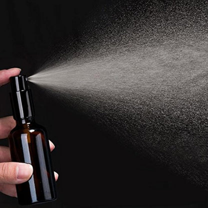 Yizhao 30ml Amber Glass Spray Bottle, Empty fine mist spray Bottles with Metal Cap for Cleaning，Aromatherapy, Essential oil Diffuser,Massage,Hair,Pet – 6 Pcs