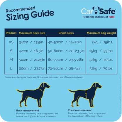 CarSafe Crash Tested Dog Safety Harness - from the makers of Halti. Crash Tested to 32Kg/70lbs, Safely Secure Dog in the Car, Comfortable and Padded Design, for Toy, Small, Medium and Large Dogs