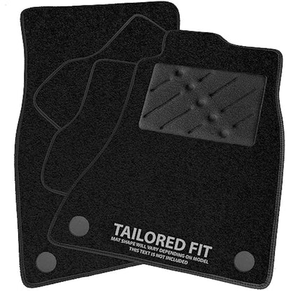 Car Mats FOR Land Rover Discovery Sport 2015-2019 Black Carpet - Black Ribbed Trim - Black Rectangle Heel Pad [SAPP-1650]