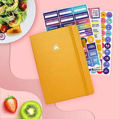 Clever Fox Wellness Journal – Weekly & Daily Health and Wellness Log, Food Journal & Meal Planner Diary for Calorie Counting, A5 (Amber Yellow)