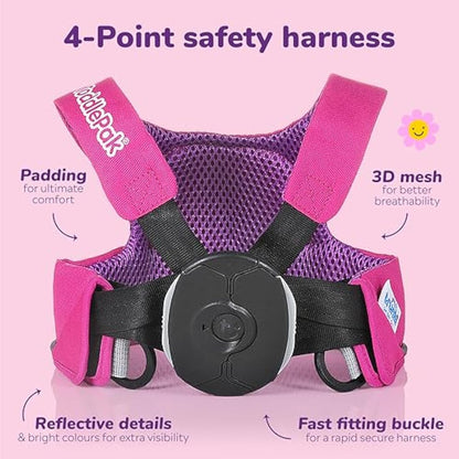 Trunki ToddlePak - Fuss Free Baby Walking Reins and Toddler Safety Harness – Betsy Bear (Pink)