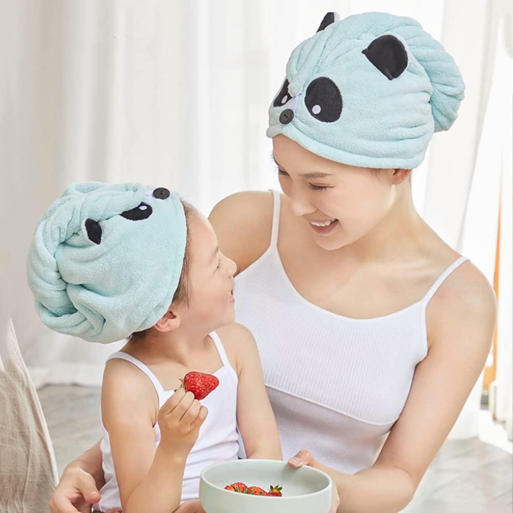 SJTJSPX Hair Towel Wrap Super absorbent hair drying hat Parent-child shower cap quick drying Turban Soft Anti-Frizz Head Towel Twist Wet Hair Towel