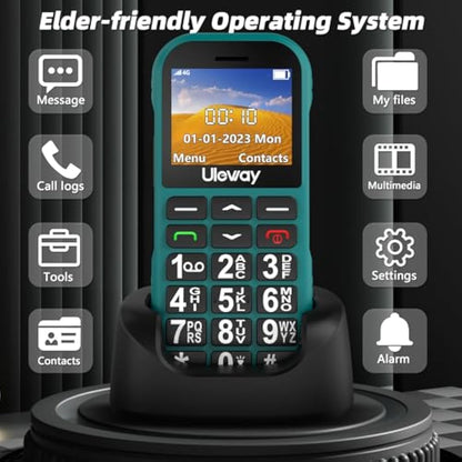 4G Big Button Mobile Phone for Elderly,USB-C Charging,1800mAh Long Standby, Easy to Use Basic Mobile Phone, SIM Free Unlocked Senior Mobile Phones With SOS Emergency Button Large Volume FM Radio