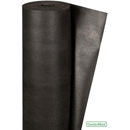 GardenMate 1m x 50m Roll non-woven weed control fabric - UV stabilised black 150gsm landscape ground cover membrane