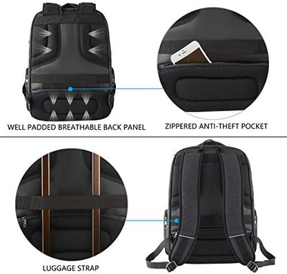 KROSER School Laptop Backpack 17.3 Inch Large Travel Computer Backpack Water-Repellent Daypack with USB Charging Port & Headphone Interface RFID Pockets