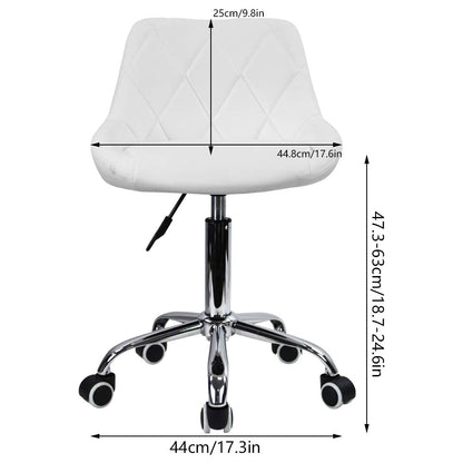 KKTONER Office Computer Desk Chair Mid Back PU Leather Height Adjustable Swivel Modern Task Chair Home Vanity Chair Drafting Work SPA Salon Stools