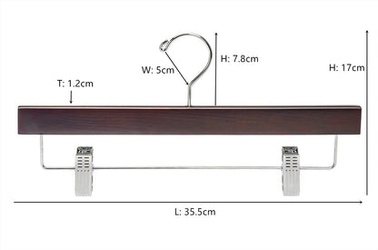 Amber Home 10pcs Wooden Trousers Hangers, Wood Skirts Hangers, Antique