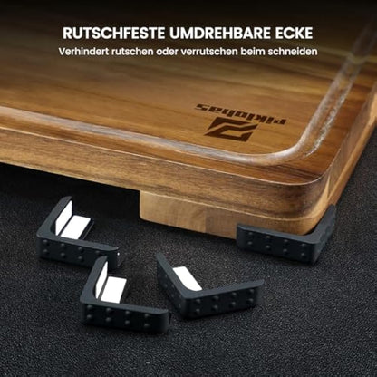 Piklohas Large Wooden Acacia Chopping Board Set For Kitchen