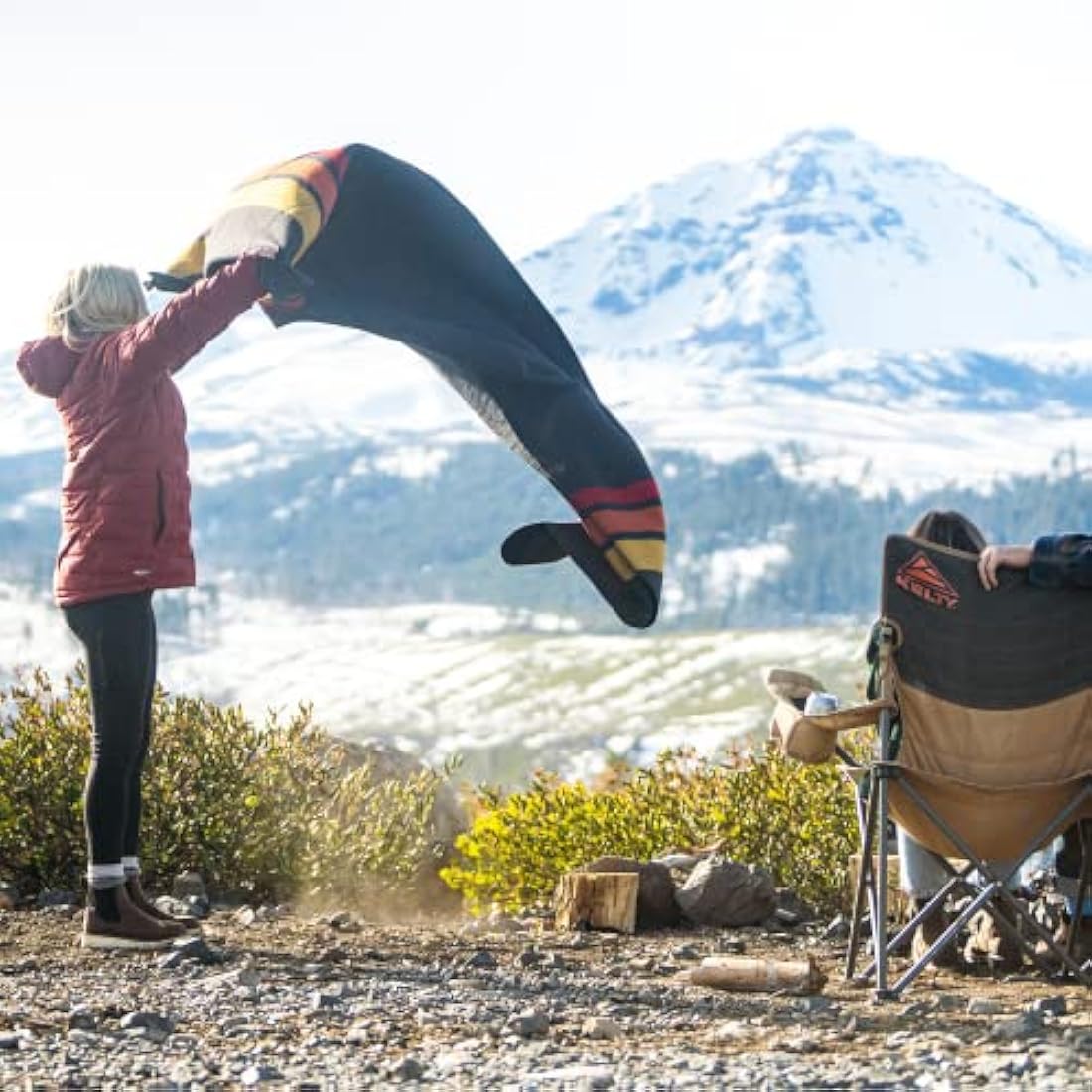 Arcturus Rainier Wool Blanket - 4.5lbs Warm, Heavy, Washable, Large | Great for Camping, Outdoors, Survival & Emergency Kits (Sunset Peak)