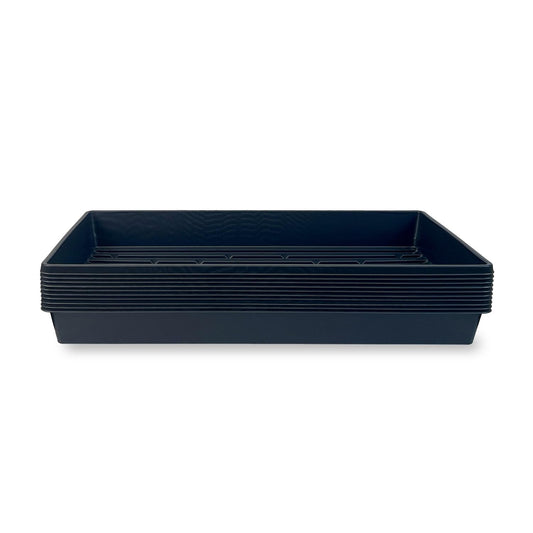 10 Plant Growing Trays (No Drain Holes) - 20" x 10" - Perfect Garden Seed Starter Grow Trays: for Seedlings, Indoor Gardening, Growing Microgreens,