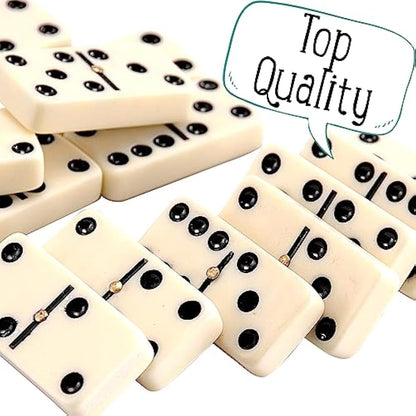 Jaques of London Dominoes - Luxury Dominoes Set for Adults & Kids | Traditional Game in Tin Box - Since 1795