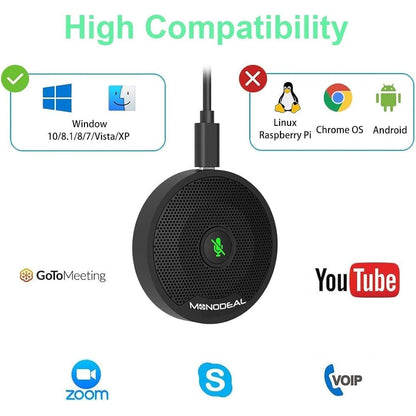 Monodeal USB microphone, Conference Microphone with Mute Button,pc microphone conference Upgraded USB for Laptop PC, Computer Zoom, Virtual School, Video Meeting, Skype