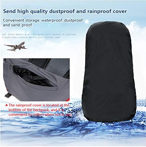 Bseash 60L Waterproof Hiking Camping Backpack with Rain Cover, Lightweight Outdoor Sport Travel Daypack Rucksack for Climbing Skiing