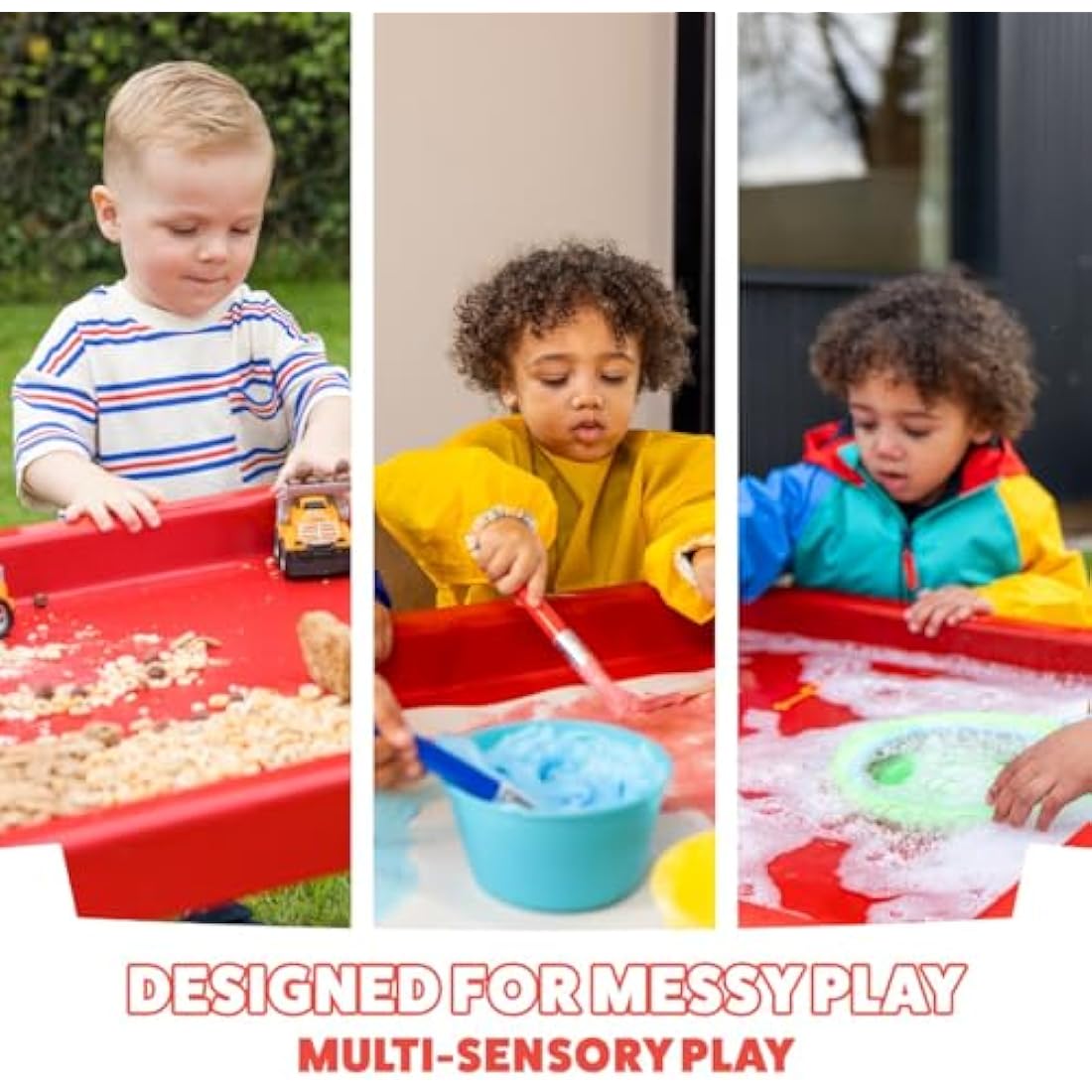 Toyrific Play Tray Activity Table for Kids, Sensory Play, Kids Messy Table, Water and Sand Play, Outdoor and Indoor Use
