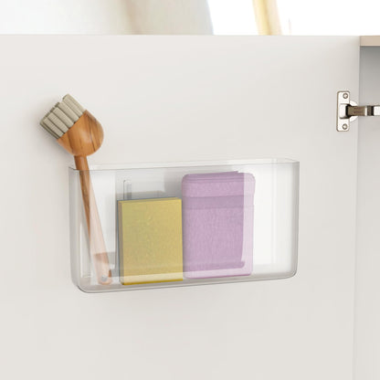 NiHome 2-Pack Kitchen Cupboard Cabinet Door Storage Box, Self-Adhesive Wall Mounted Over Kitchen Storage Box No-Drill Installation