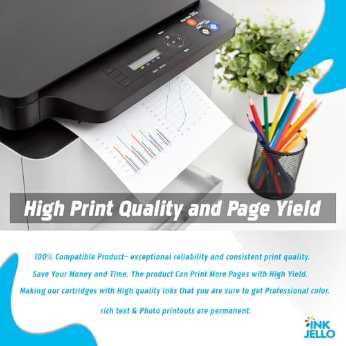 Inkjello Compatible Toner Cartridge Replacement for HP Colour LaserJet CM2320 CM2320fxi CM2320n CM2320nf CP2020 CP2025 CP2025dn CP2025n CC530A CC531A CC532A CC533A CRG 718 (BK/C/Y/M, 4-Pack)