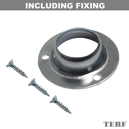 TERF® Curtain Wardrobe Rod Pole Holder Socket for Up to 19mm Diameter Curtain Rail Wall Mount Rod Pole Holder Shower Curtain Closet Lever Rail Socket
