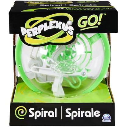 Perplexus GO! Spiral, Compact Challenging Puzzle Maze Skill Game, for Adults and Kids Ages 8 and up (Styles Vary)