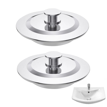 2PCS Universal Bath Plug, 40-45mm Bath Plug Replacement, Bathroom Sink Plugs, Sink Stopper, Stainless Steel Bathtub Plugs, Sinks Plugs for Kitchen