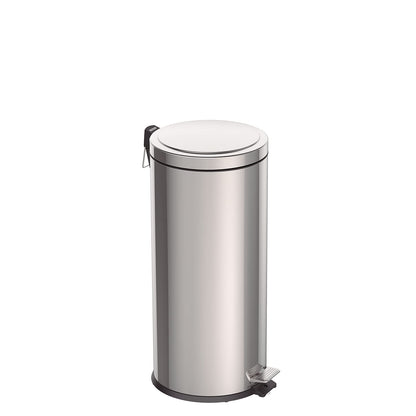 Tramontina 30 Litre Kitchen Indoor Outdoor Rubbish and Waste Bin with Pedal, Metal Stainless Steel, 29.5 cm Diameter x 65.5 cm Height, 94538130
