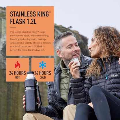 Thermos - Stainless King Copper Travel Flask (1.2L) - Premium Leak Proof Insulated Tea & Coffee Flask for Hot & Cold Drinks, Built-in Cup, Twist-Pour Stopper, BPA-Free, Durable Steel, Dishwasher Safe