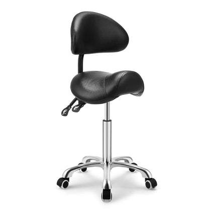 Kaleurrier Rolling Swivel Stool with Back - Height Adjustable with Wheels, Heavy Duty Anti-Fatigue, Ergonomic Chair for Lab, Clinic, Dentist, Salon