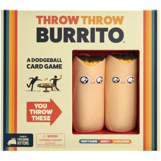 Exploding Kittens Presents Throw Throw Burrito - A Dodgeball Card Game - Family Card Games for Adults, Teens & Kids - 2-6 Players - Ages 7 and Up - 120 Cards