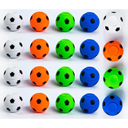 Toyseum 20 x Football Fidget Spinners for Kids, Party Bag Fillers for Boys & Girls, Fun Toy Favours for School Prizes and Themed Parties, Pack of 20