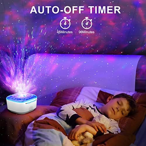 Bozhihong Galaxy Projector, Star Projector Night Light with Remote Control/Timer Function/Built-in Music, LED Projector Light with 8 Lighting Modes for Kids Adults Bedroom/Party/Gift (White)