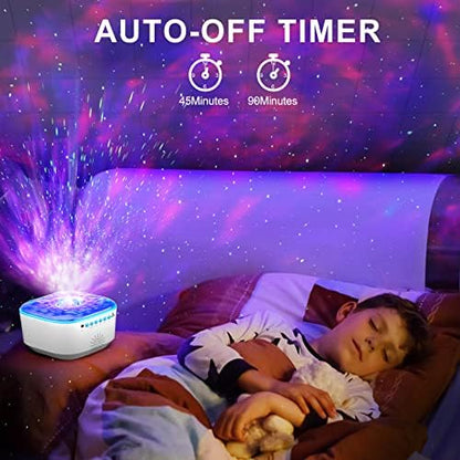 Bozhihong Galaxy Projector, Star Projector Night Light with Remote Control/Timer Function/Built-in Music, LED Projector Light with 8 Lighting Modes for Kids Adults Bedroom/Party/Gift (White)