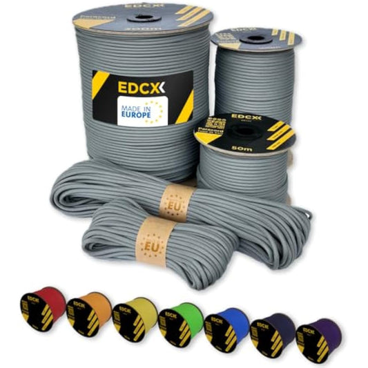EdcX Paracord 4mm, 35+ Solid Colors (10m, 15m, 30m, 50m, 100m, 300m) | Ideal for Crafting, DIY, Camping, Survival, Outdoor | 100% Nylon Rope 4mm | Tactical Cord 550 Type III