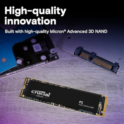 Crucial P3 500GB M.2 PCIe Gen3 NVMe Internal SSD - Up to 3500MB/s - CT500P3SSD8
