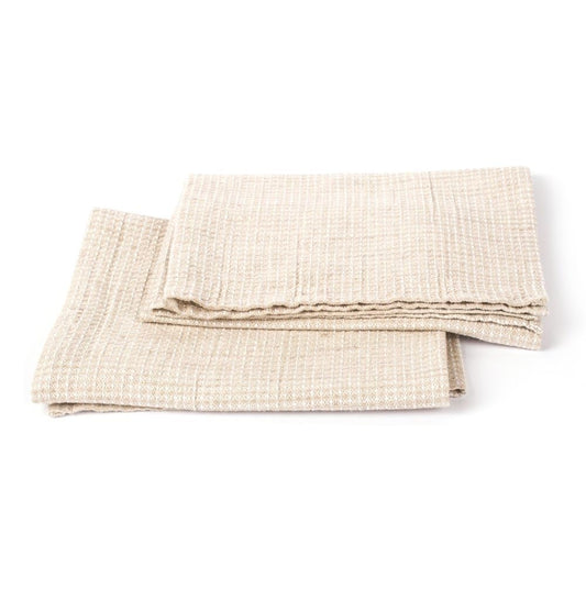 LinenMe 47 x 70 cm 53 Percent Linen Hand Towels, Natural