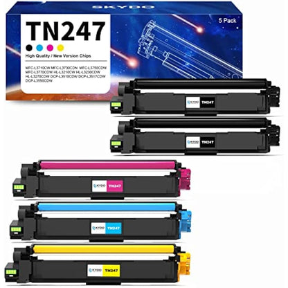 Skydo TN247 Toner Cartridge TN 243CMYK Toner Value Pack, Compatible for Brother DCP-L3550CDW HL-L3230CDW DCP-L3510CDW MFC-L3710CW HL-L3210CW MFC-L3750CDW MFC-L3770CDW HL-L3270CDW Printer (5-Pack)