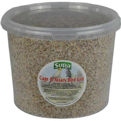Supa Cage and Aviary Bird Grit, 3 Litre Bucket, Combination Of Soluble & Insoluble Grits and Charcoal Which Aids Good Health, Aids Digestions And Increase Vitality