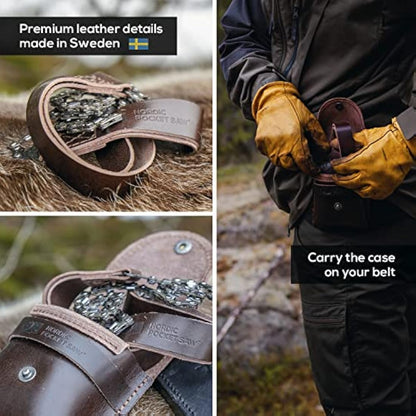 Nordic Pocket Saw for Camping - 65 cm Pocket Chainsaw with 33 Bi-Directional Teeth - Handy Backpacking Saw with Extra Large Nylon Handle Loops - Survival Chainsaw for Clearing Trails