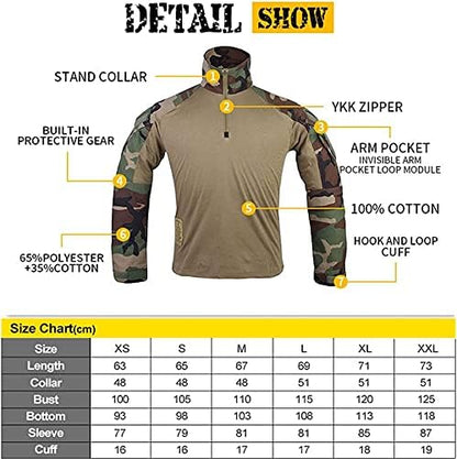 EMERSONGEAR Men's Tactical Shirt,Gen3 Airsoft Combat Army Paintball Quick Dry Long Sleeve BDU T-Shirt Top