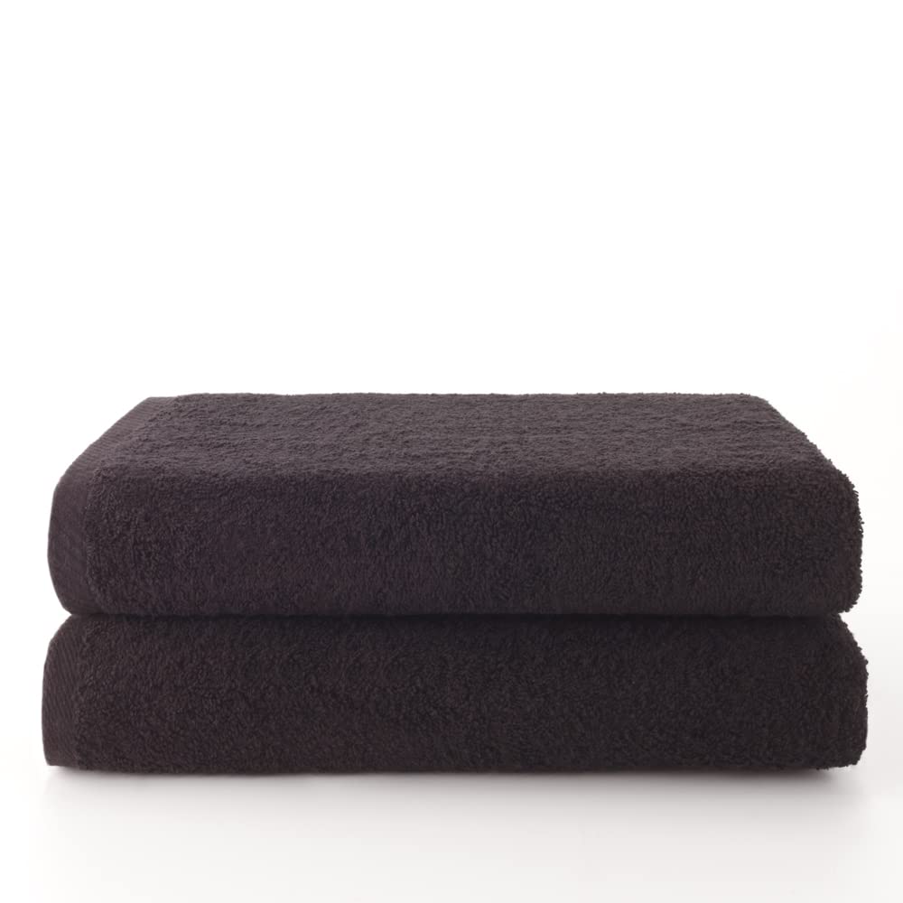 Top Towels - Plus - Large bath towels - Bath towels - 2 shower towels - 70x140 cm - 100% cotton - Black