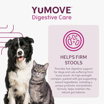 YuMOVE Digestive Care PLUS, Dogs & Cats Pre and Probiotics Supplement for Gut Health, Digestive Support Veterinary Strength with Fast-acting Ingredients, All Ages and Breeds, 6 Sachets