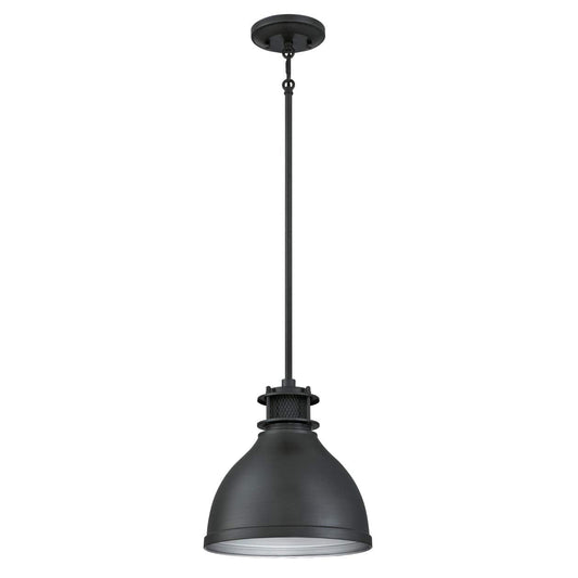 63268 One-Light Indoor Pendant, Matte Brushed Gun Metal Finish with Mesh Detail