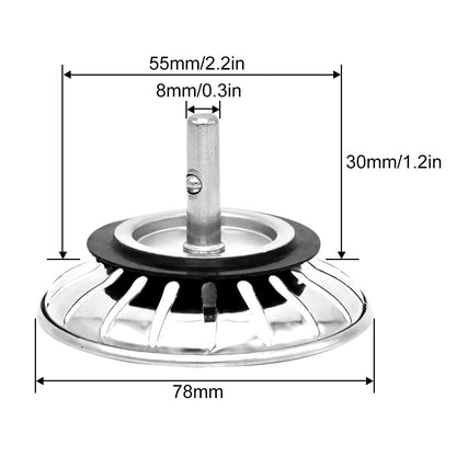 LICQIC Leak Proof Kitchen Sink Strainer Plug, Diameter 78 mm, 2 Pcs
