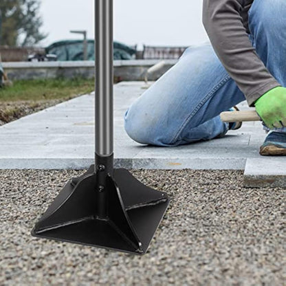 Walensee Steel Tamper with 122 cm Handle 20x20cm Garden Rubber Grip for Laborsaving All-Steel Heavy Duty Ideal Tool Leveling Ground Installing pavers and Repairing Blacktop