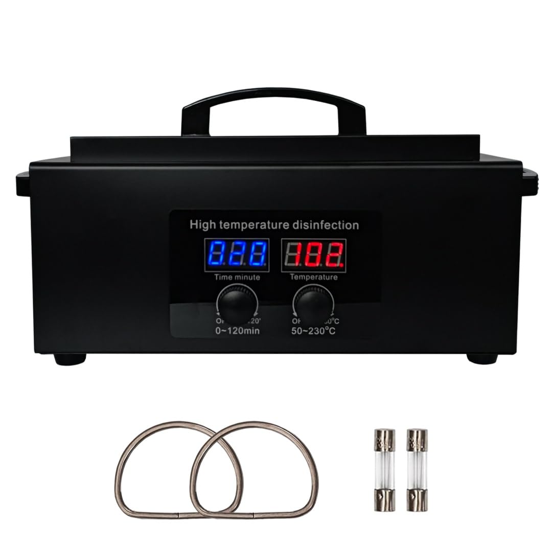 High Temperature Sterilizer Metal Tool Disinfect, 300W Hot Air Sterilizer Disinfection,Dry Heat Sterilizer with Timer,for Nail Tools Cosmetic Tools