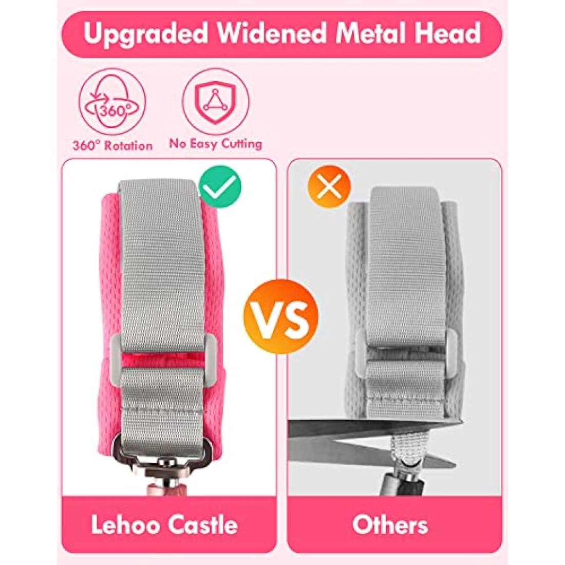 Lehoo Castle Baby Reins Anti Lost Wrist Link,Toddler Reins with Lock for Walking, Child Safety Harness Walking Leash for Children Boys and Girls (Pink)