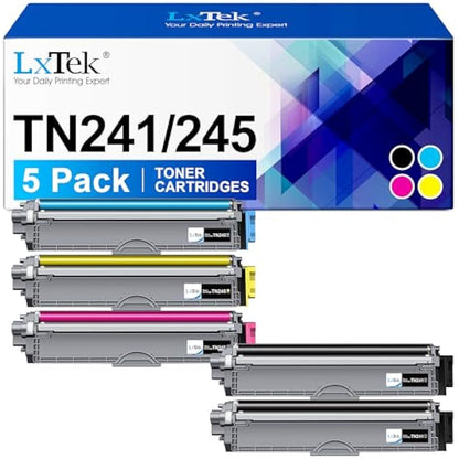 TN241 TN245 Toner Cartridge Compatible with Brother TN242 TN246 TN-241 TN-245 for Brother MFC-9332CDW MFC-9142CDN DCP-9022CDW DCP-9020CDW DCP-9017CDW HL-3152CW CDW MFC-911 40CDN (5 Pack)